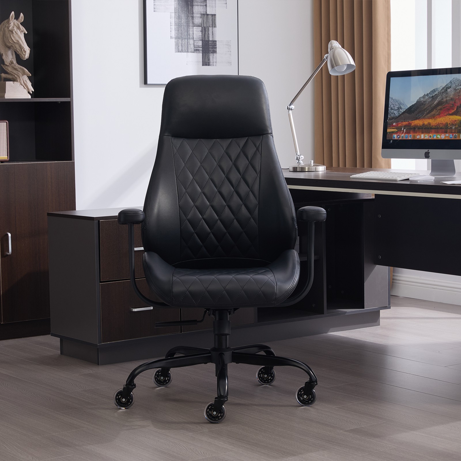Diamond Quilted PU Leather Office Chair with Premium Durable Construction