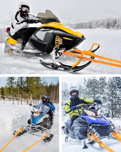 Extra Long Snowmobile Tow Straps, 4400lb Break Strength, 19ft Heavy Duty ATV