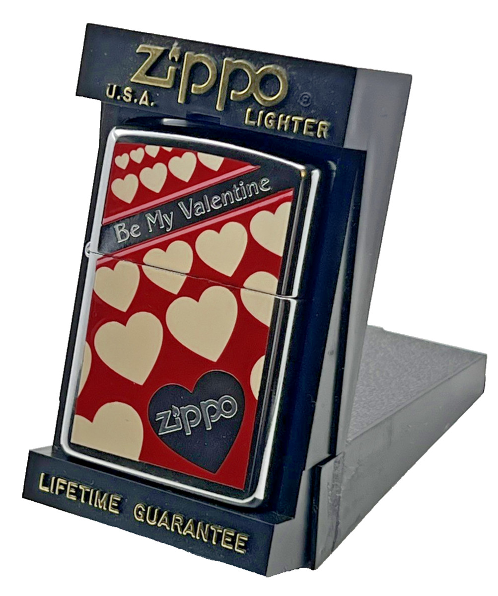 Genuine Brand New 1994 ZIPPO Lighter Rare Stunning BE MY VALENTINE HEARTS Design