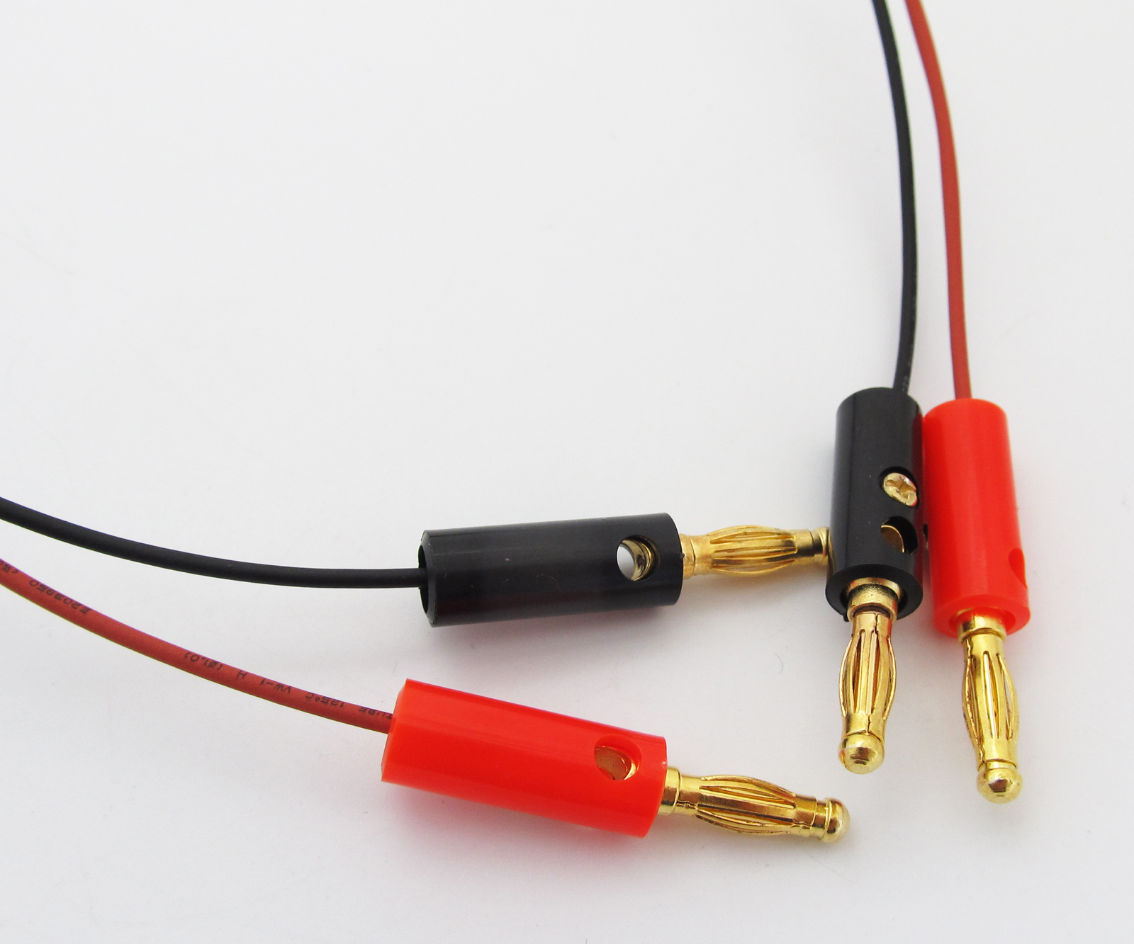 1pc 4mm 2ft/0.6M Gold Banana Male Plug to Gold 4mm Banana Plug Stretch Cable