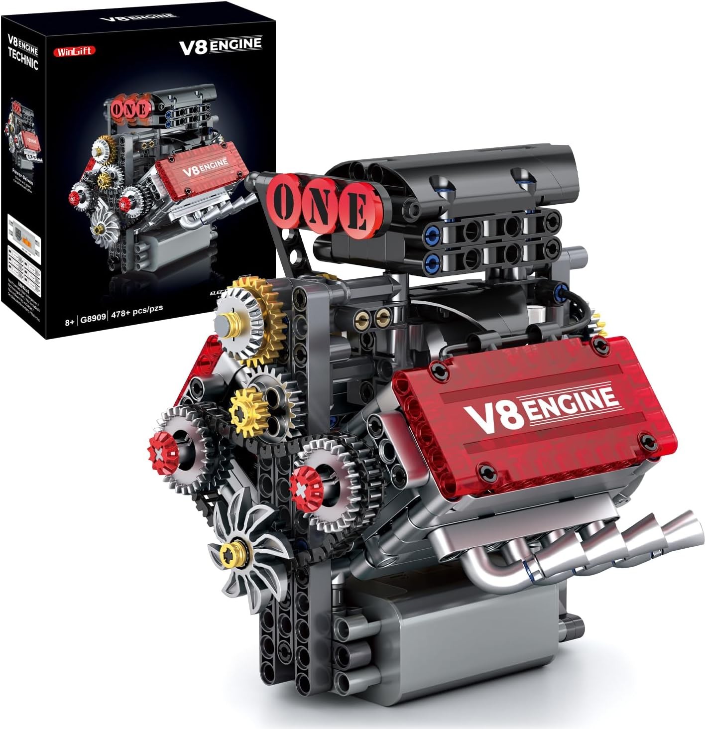 V8 Engine Kit Gas Model - OHV V8 Small Engine Model Kit Model Engine Resin Model