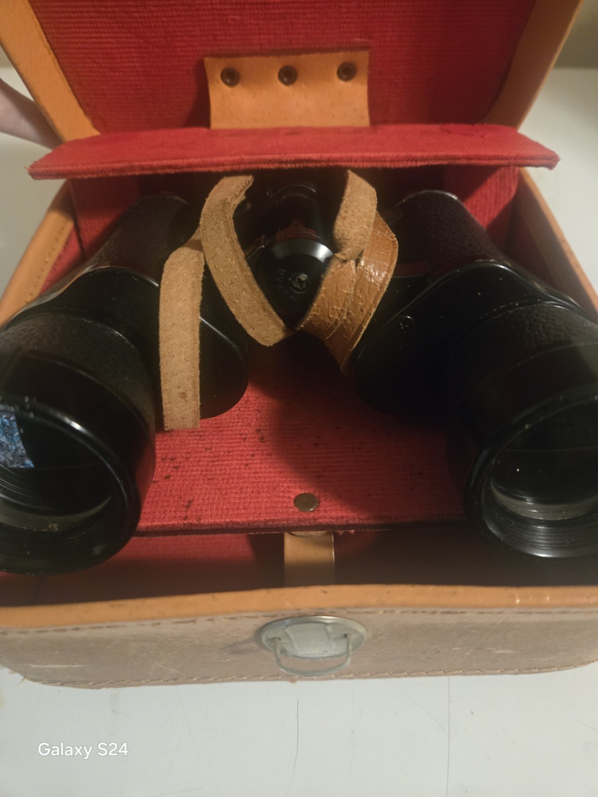 Vintage Binoculars Scope Amber Coated Optics #3804 Read Description