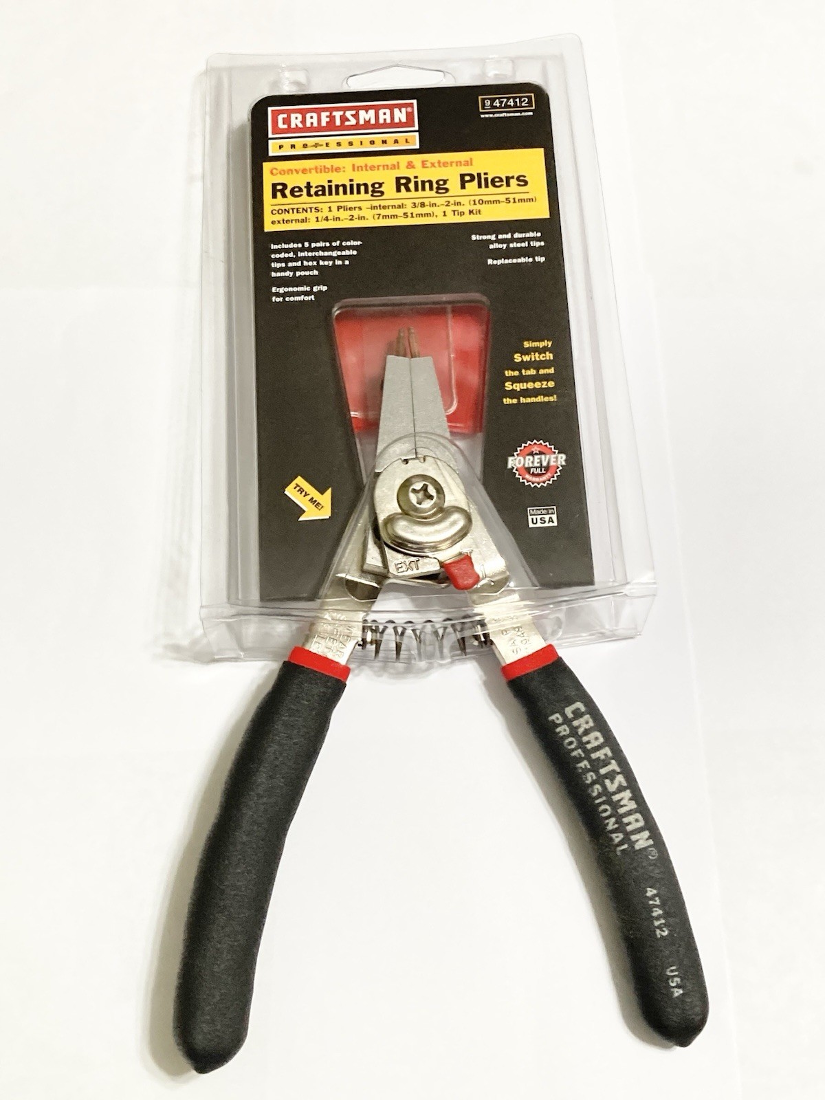 New In Package Craftsman Retaining Ring Pliers, Made In USA # 47412