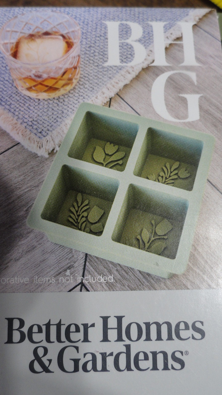 Floral Ice Cube Silicone Mold NIP Better Homes & Gardens 5 In x 2.1" x 4 Designs