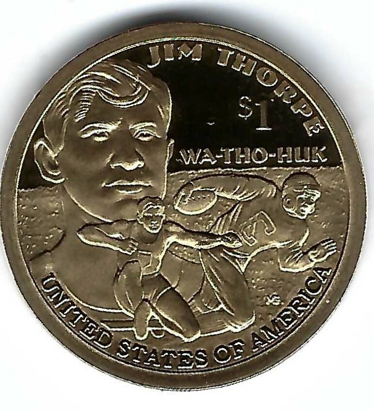 2018 San Francisco Proof Commemorative  WA-THO-HUK Jim Thorpe Dollar Coin!