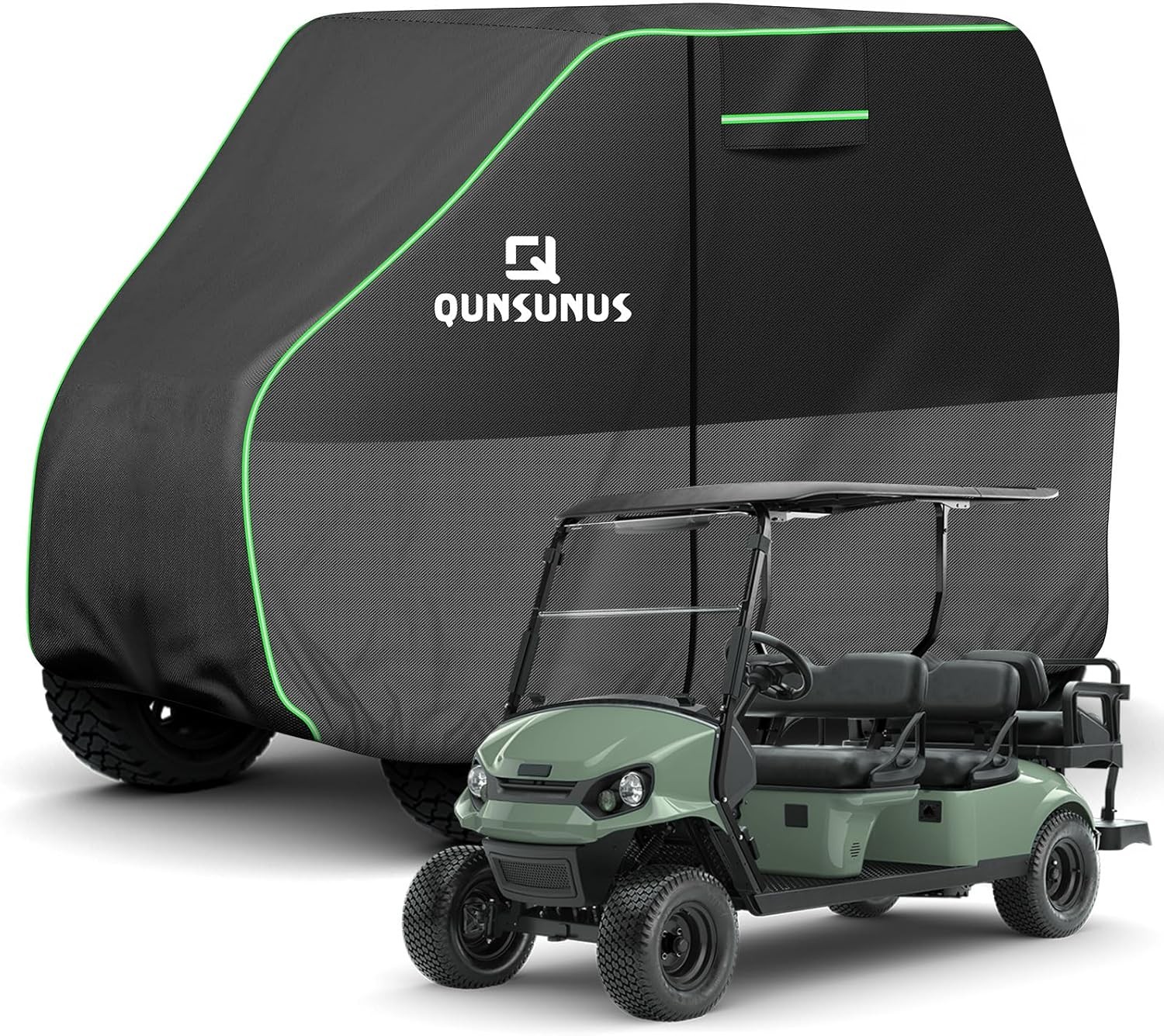 QUNSUNUS Waterproof Golf Cart Cover 2/4/4+2 Passenger, Universal Fit for Yamaha,