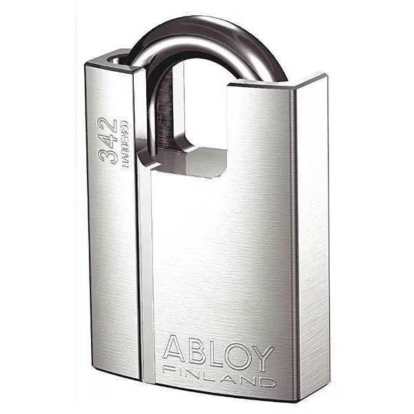 Padlock, Keyed Different, Partially Hidden Shackle, Rectangular Brass Body,