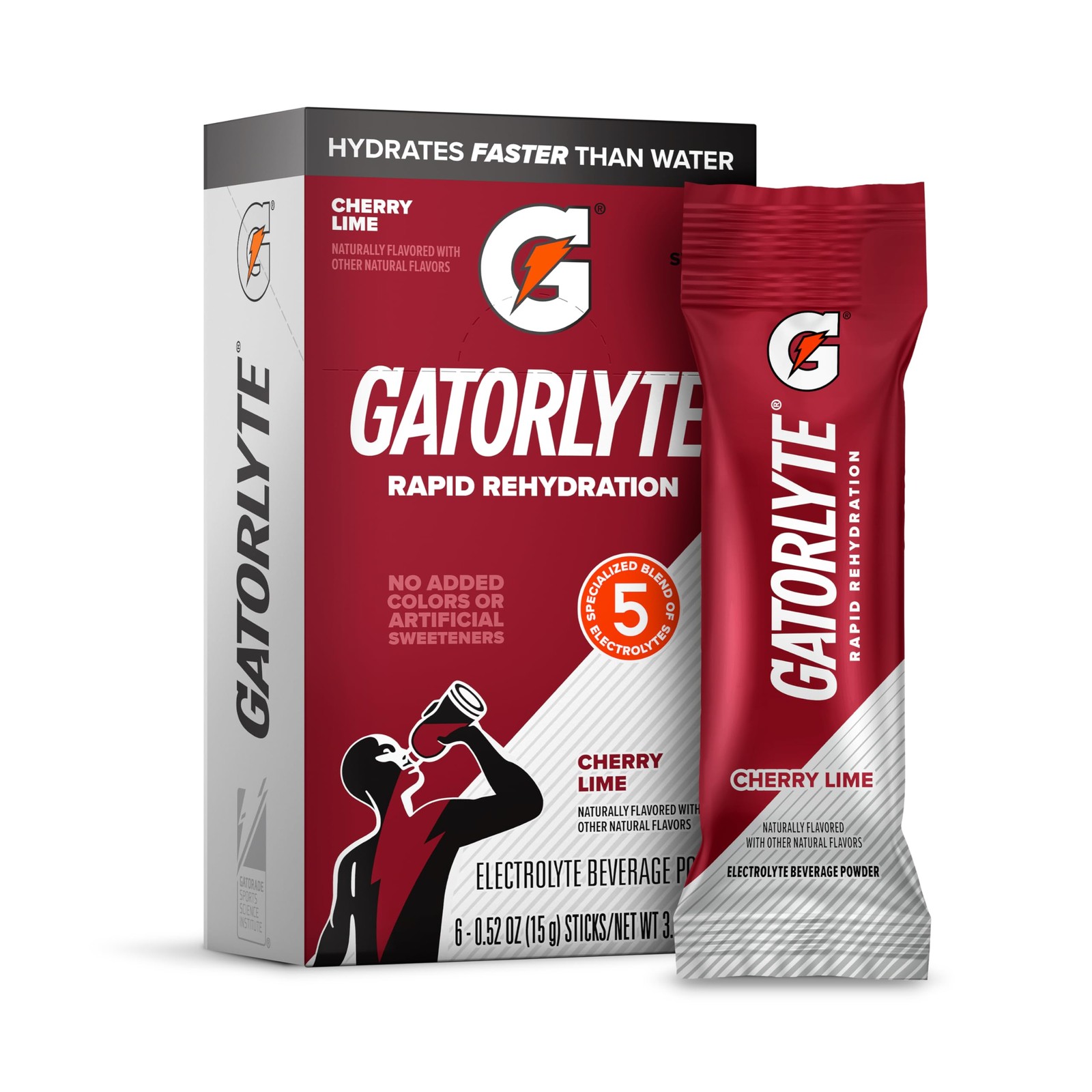 Gatorlyte Powder Cherry Lime, makes 0.53 Ounce (Pack of 6), Lime