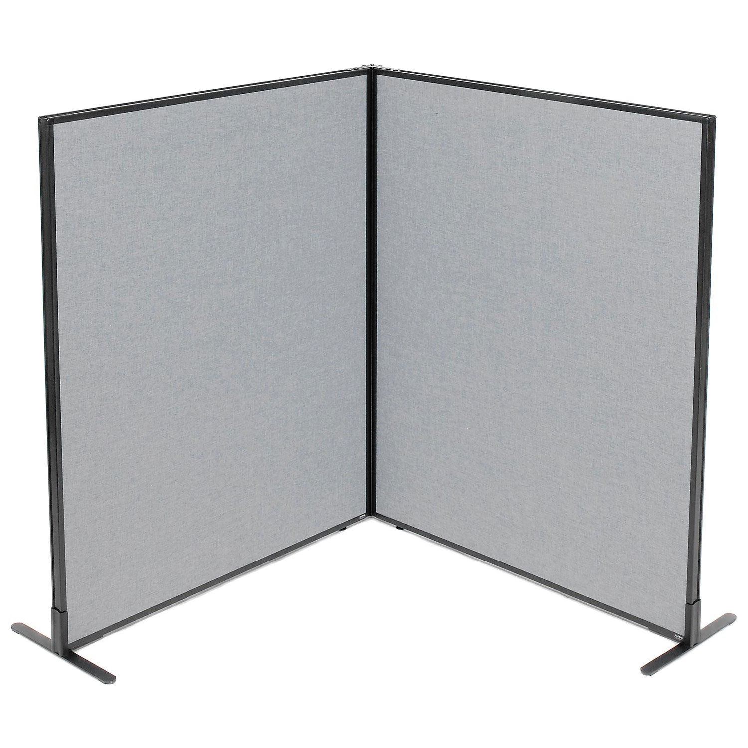 48-1/4"W x 60"H Freestanding 2-Panel Corner Room Divider Gray