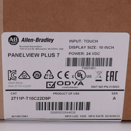 Newest AB 2711P-T10C22D9P PanelView Plus 7 Graphic Terminal 2711PT10C22D9P