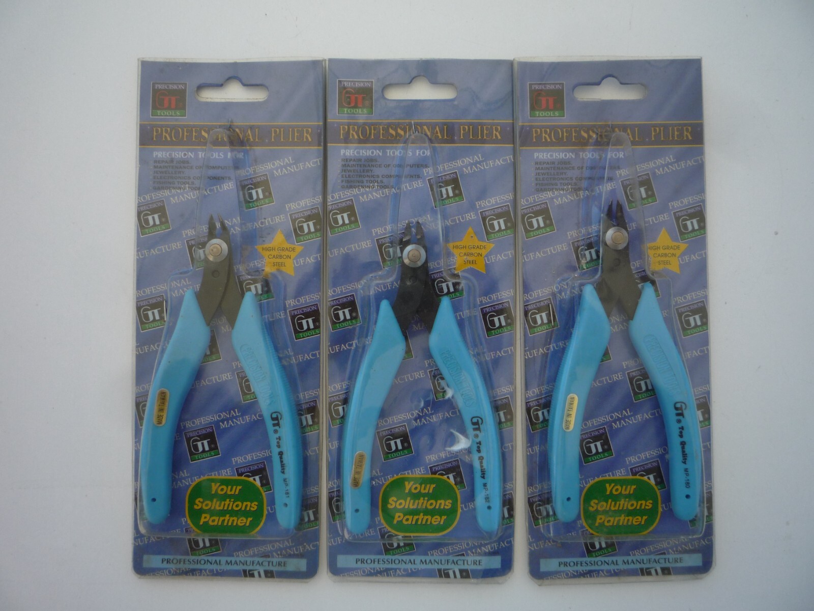 GT Precision Tools set of 3 side cutting pliers MP 180, MP 181, & MP 182