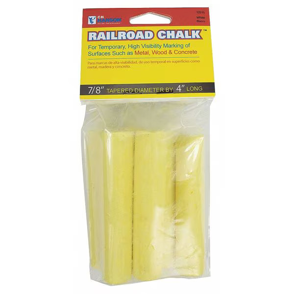 Manufacturer Varies Railroad Chalk,White,Tapered,4 In,PK6 10467 Manufacturer