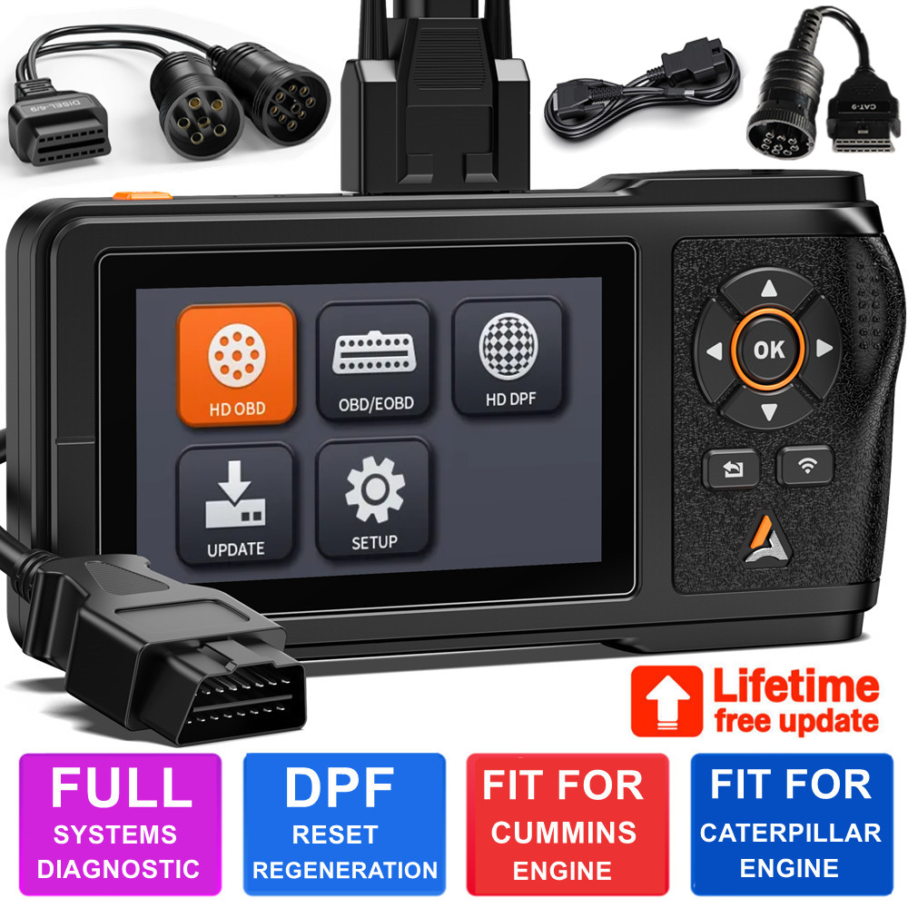 DPF Regen OBD2 Scanner For Cummins Caterpillar Diesel Engine Heavy Duty Truck