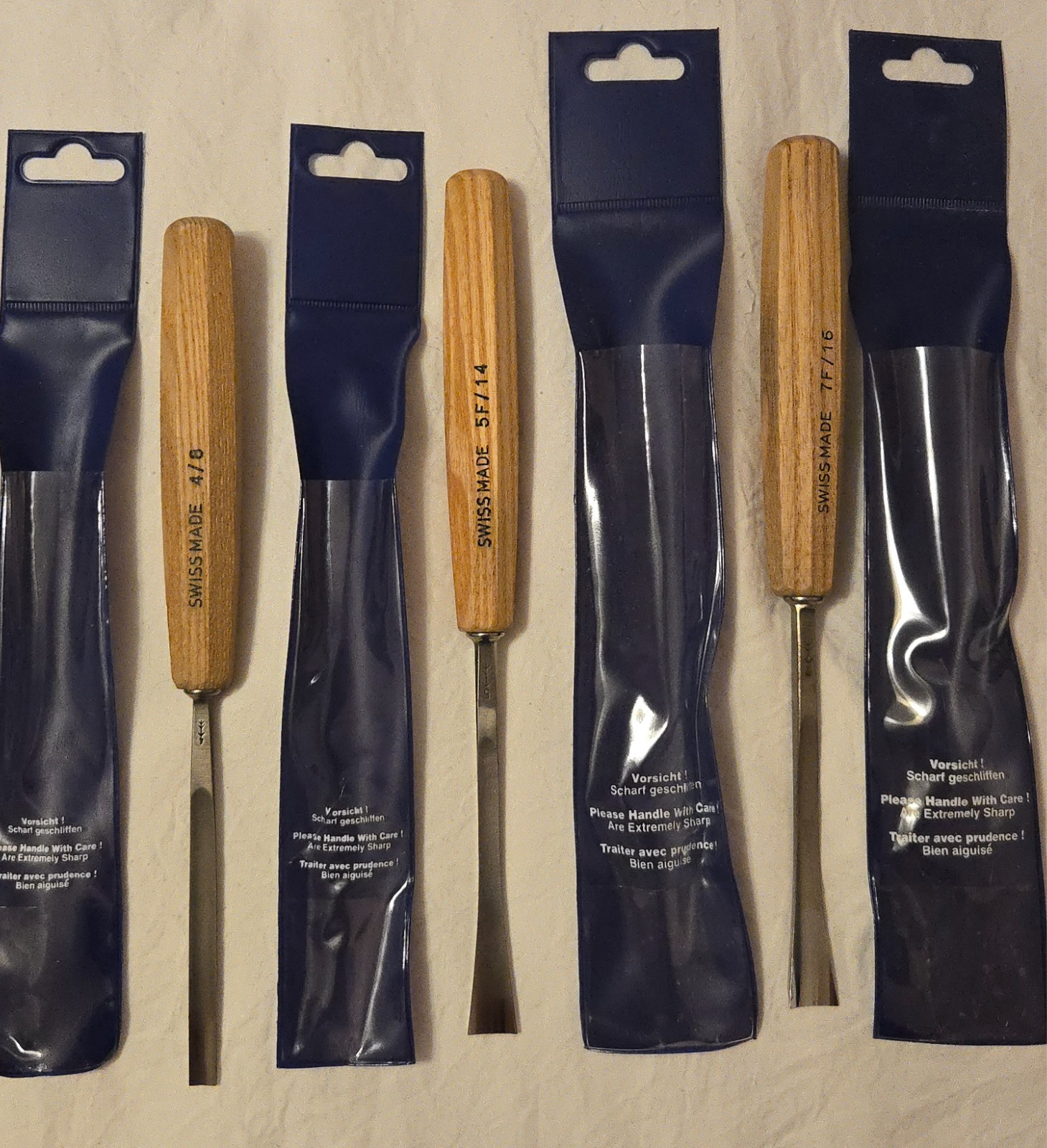 Pfiel Swiss Made Carving Tools Assortment (8 Tools) and Sharpening Stones Set