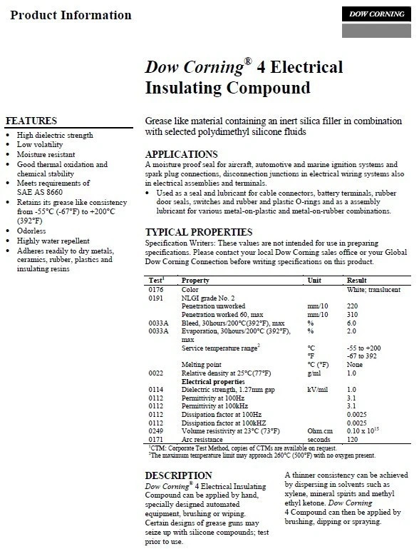 12 PACK Dow Corning 4 Electrical Insulating Compound (Dielectric Grease) 5.3 oz