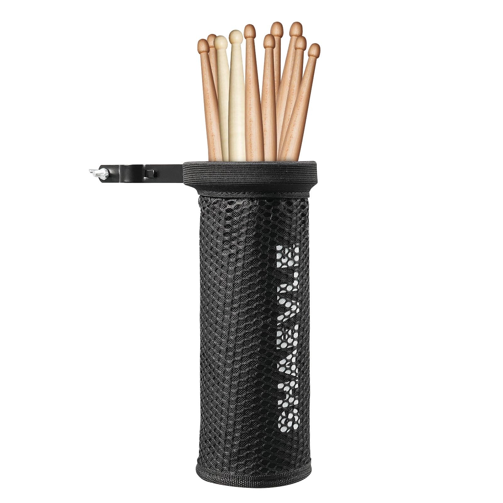 Drum Stick Holder Adjustable Nylon Bag With Heavy Duty Steel Clamp 5 Pairs