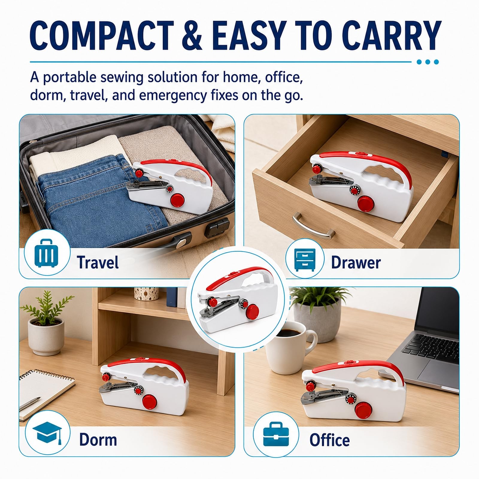 Portable Handheld Sewing Machine, Mini Sewing Machine for Beginners