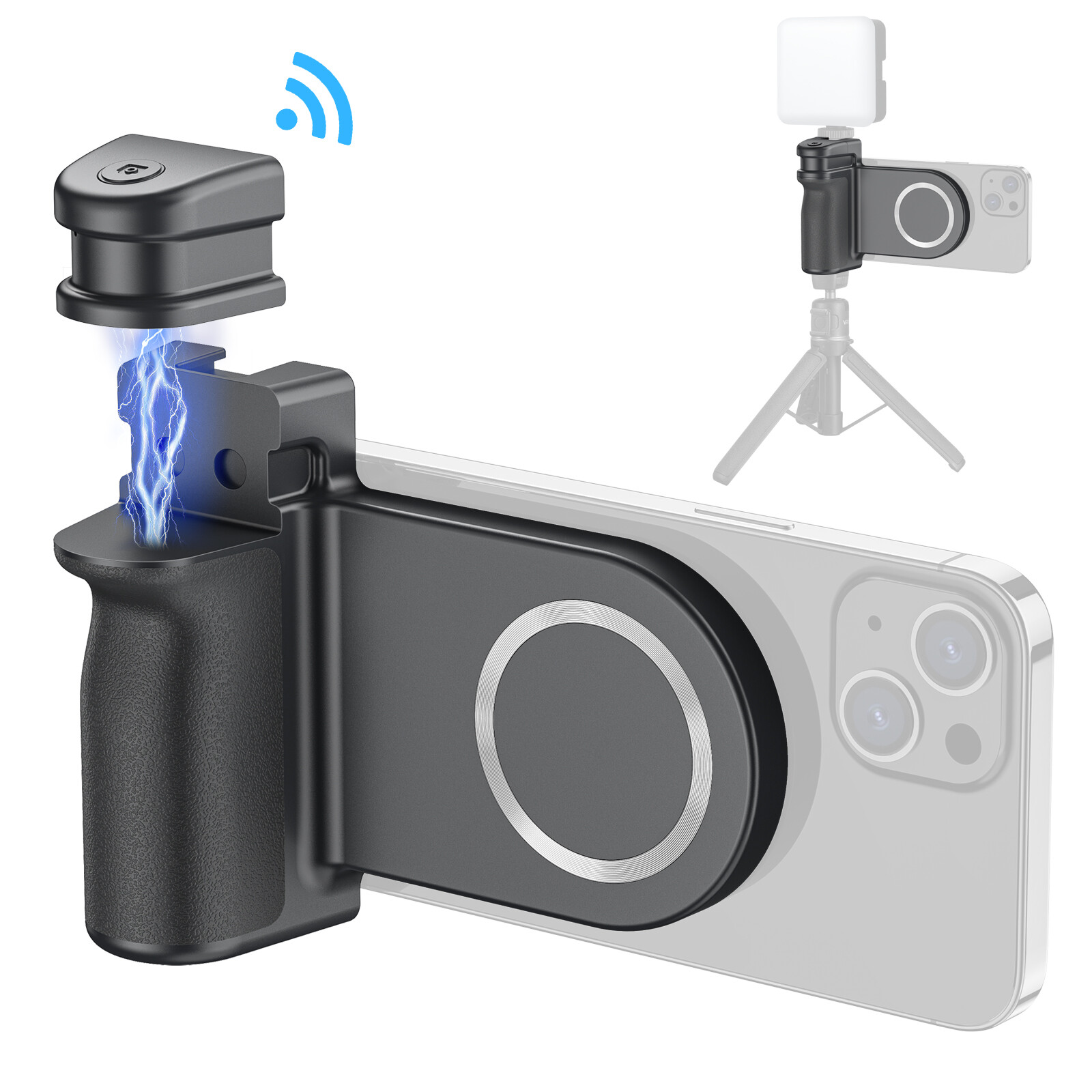 Magnetic Camera Grip for Iphone Magsafe Phone Video Shooting Handle Bluetooth Br