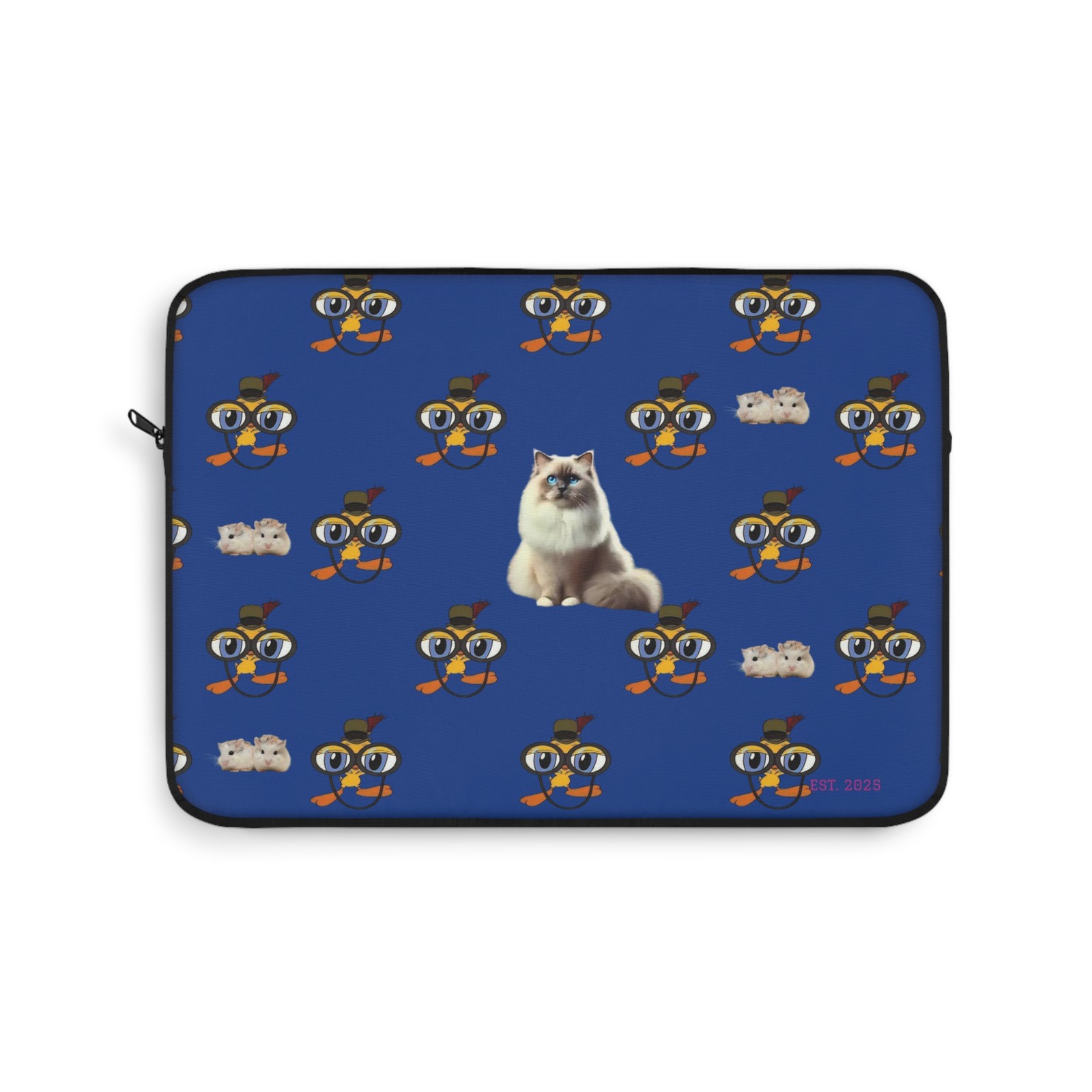 looking for you cat laptop sleeve — cute blue-eyed kitty pattern, Tweety, gift