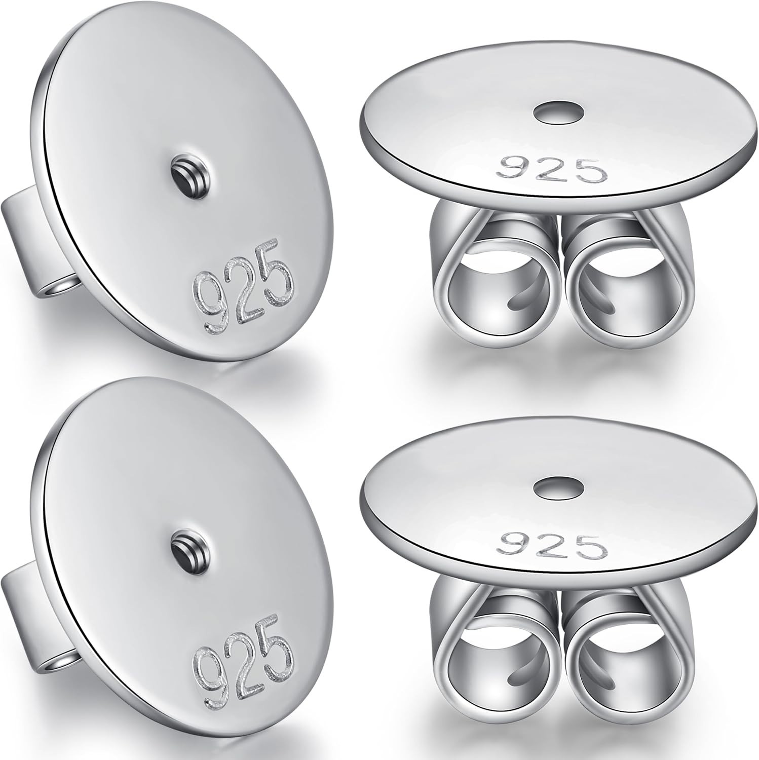 Ultimate Secure 925 Sterling Silver Earring Backs - Perfect for Sensitive Ears