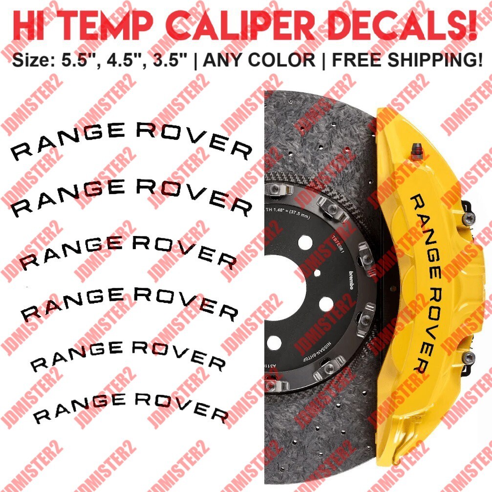 Range Rover Brake Caliper Curved Decal Hi Temp Vinyl Sticker - FAST SHIPPING