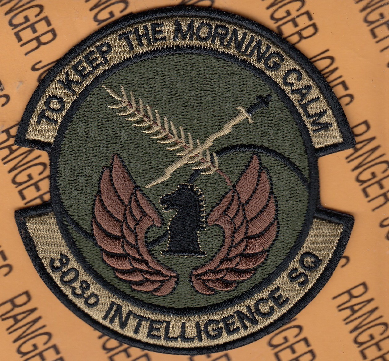 USAF Air Force 303rd Intelligence Sq IS ~3.75" OCP No HOOK patch c/e C