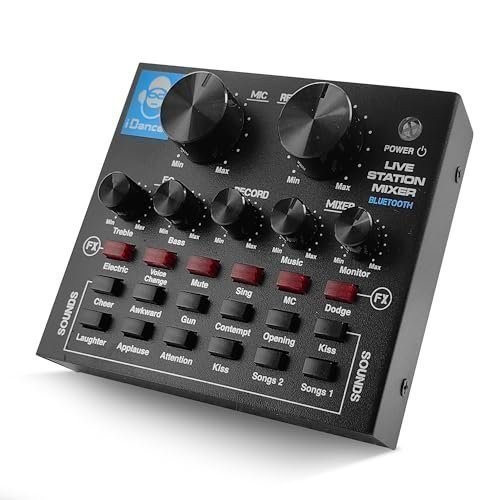 IDANCE Professional Wireless Audio Mixer, 8 Channel Bluetooth Broadcasting...
