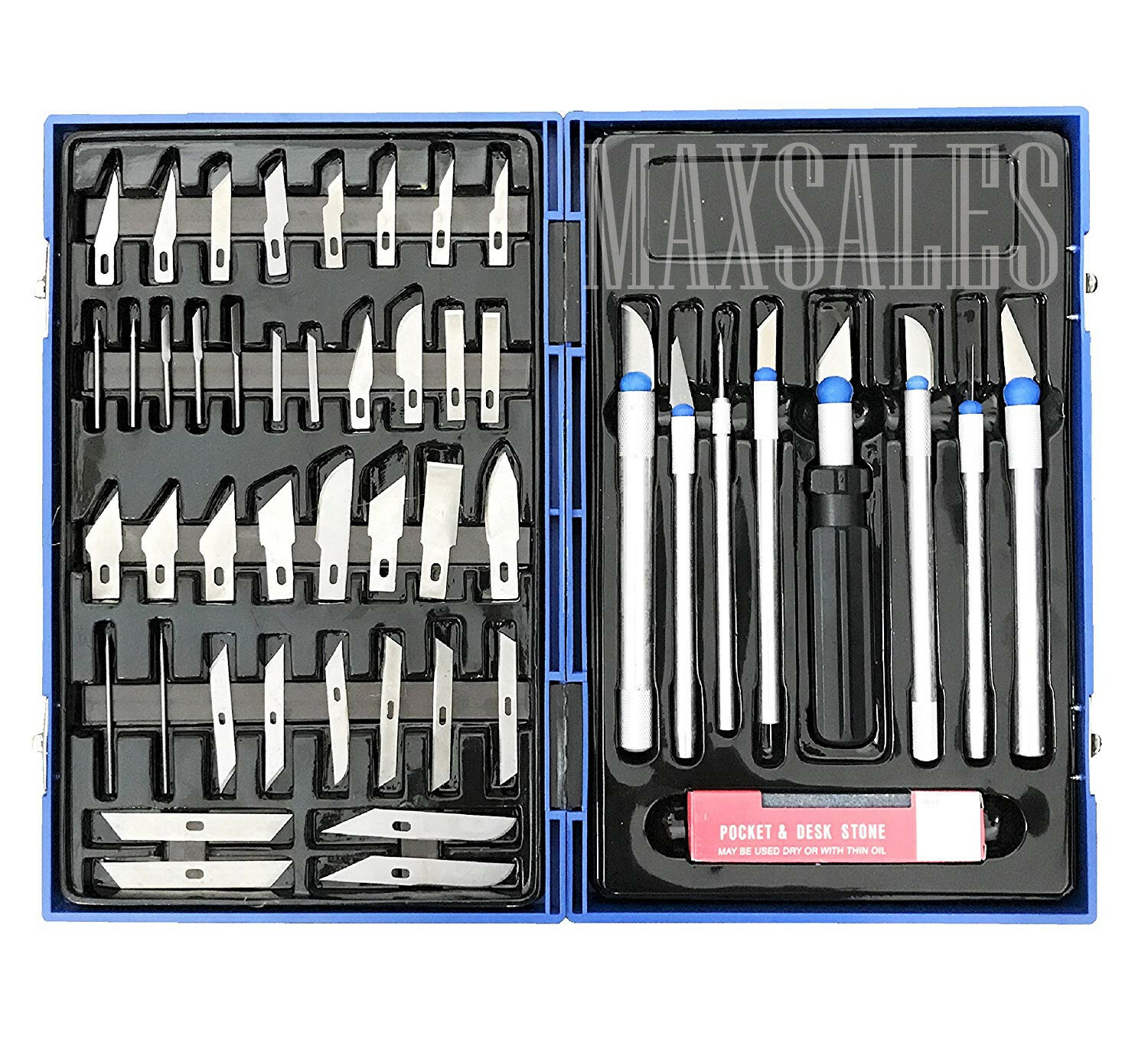 56pc PRECISION HOBBY KNIFE SET KIT EXACTO KNIVES BLADES CRAFT RAZOR SCRAPBOOKING
