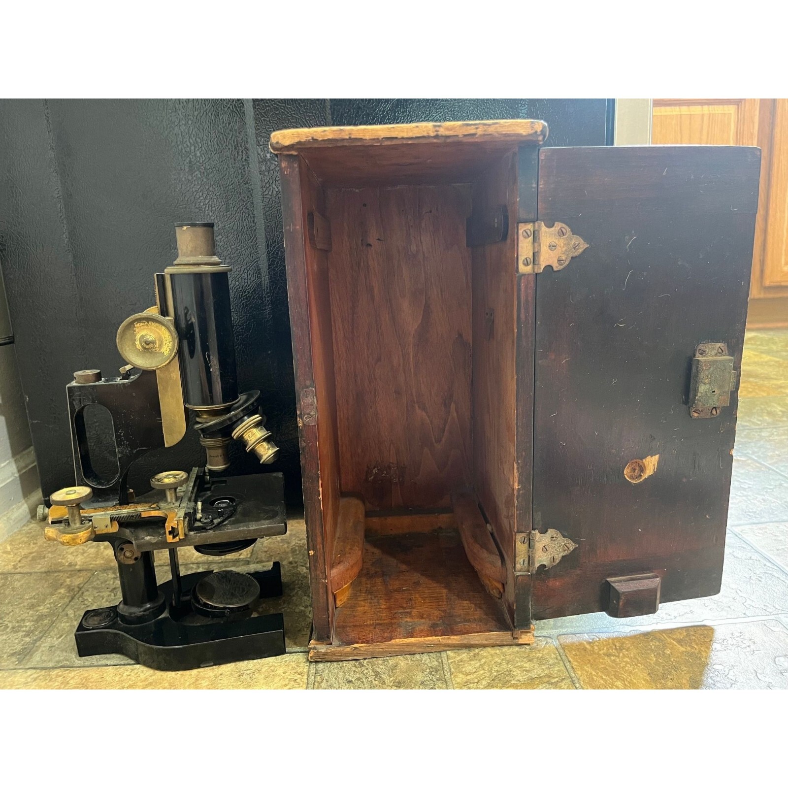 Antique Microscope Aug 24, 1897 Medicine Bausch & Lomb With Original Wooden Case