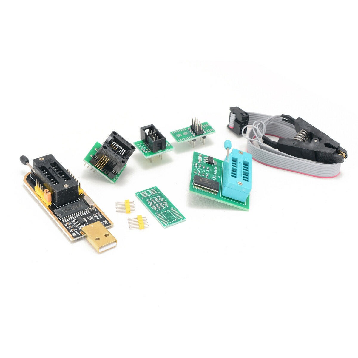 EEPROM BIOS USB Programmer CH341A + SOIC8 Clip + 1.8V Adapter + SOIC8 Ad