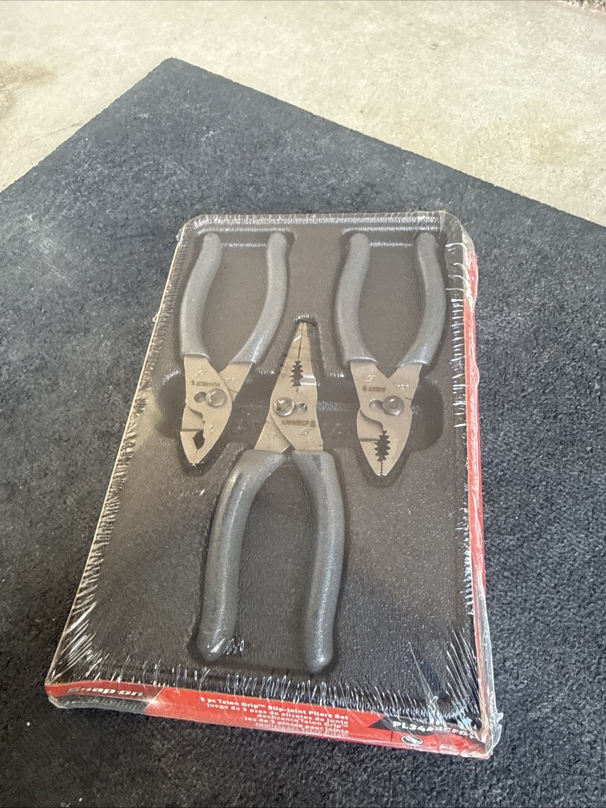 For Snap-on Tools NEW 3pc GREY Soft Grip Mini Slip Joint Pliers Set PL344BCFDT