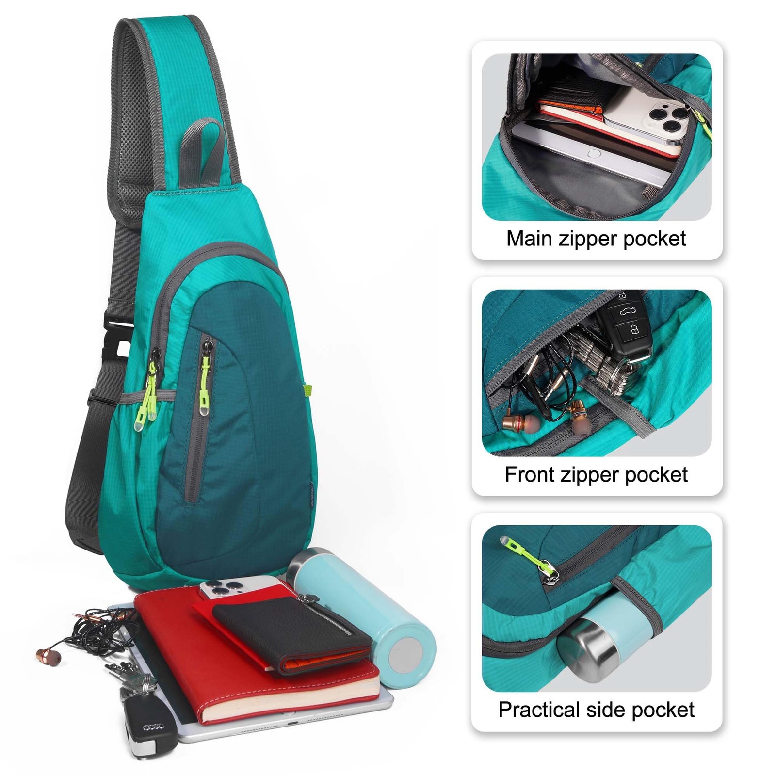 Crossbody Bag for Women Men Small Sling Bag Hiking Backpack Travel Shoulder B...