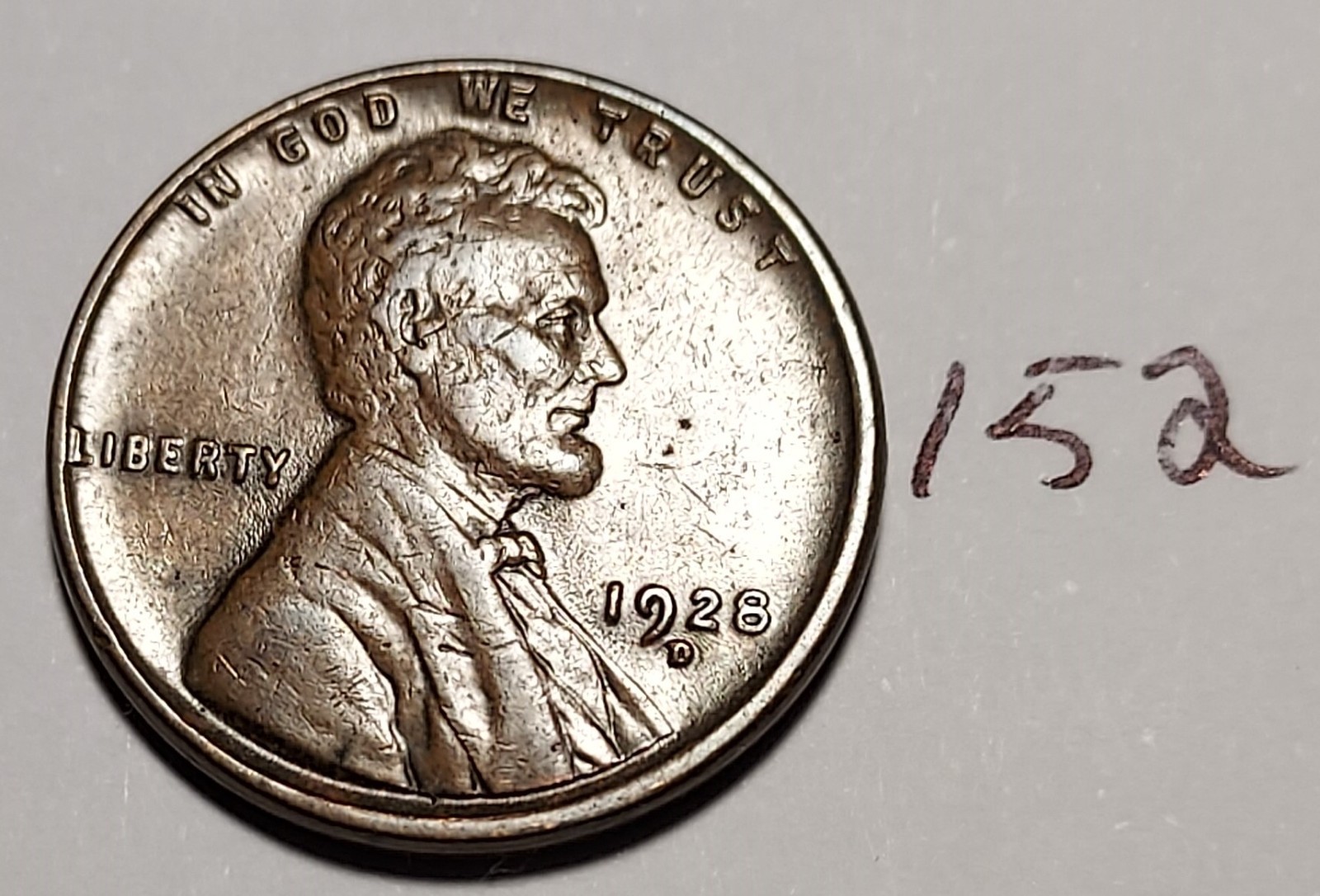 1928-D Lincoln Wheat Cent VERY FINE #152