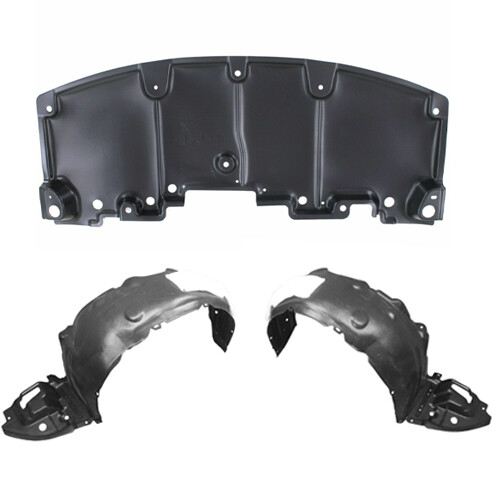 Fender Liner & Lower Engine Under Cover Set w/ Clips For 14-16 Toyota Corolla