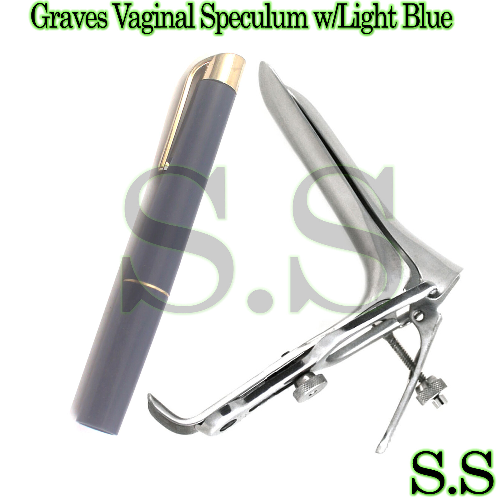 Graves Vaginal Speculum Medium w/Light Blue Ob/Gyneclogy Instruments