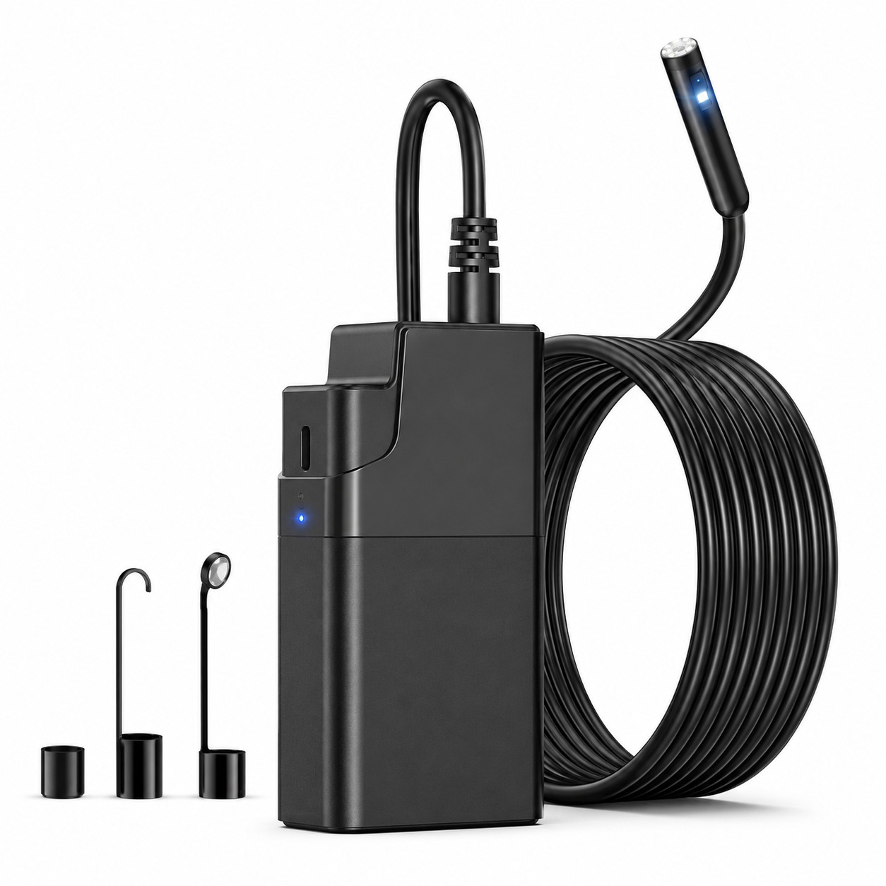 Wireless Endoscope Camera 2560P HD Dual Lens WiFi Borescope 16.4FT IP67 for iOS