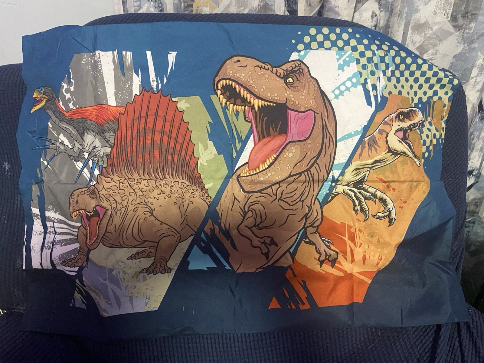 Dinosaur T Rex Standard Size Pillow Case. Used Once. Great Condition.