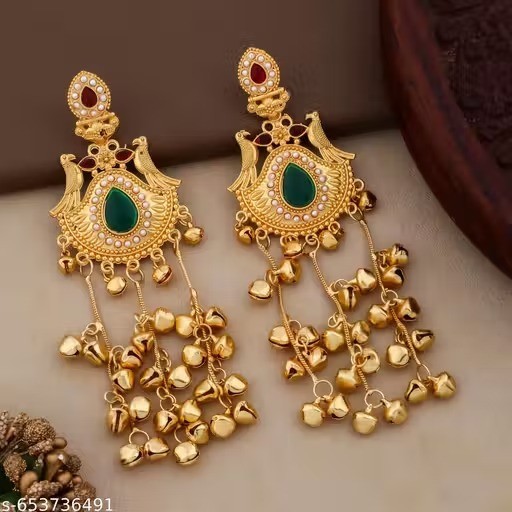 Kundan Jhumka Earrings Indian Gold Plated Bollywood Style Jewelry Set