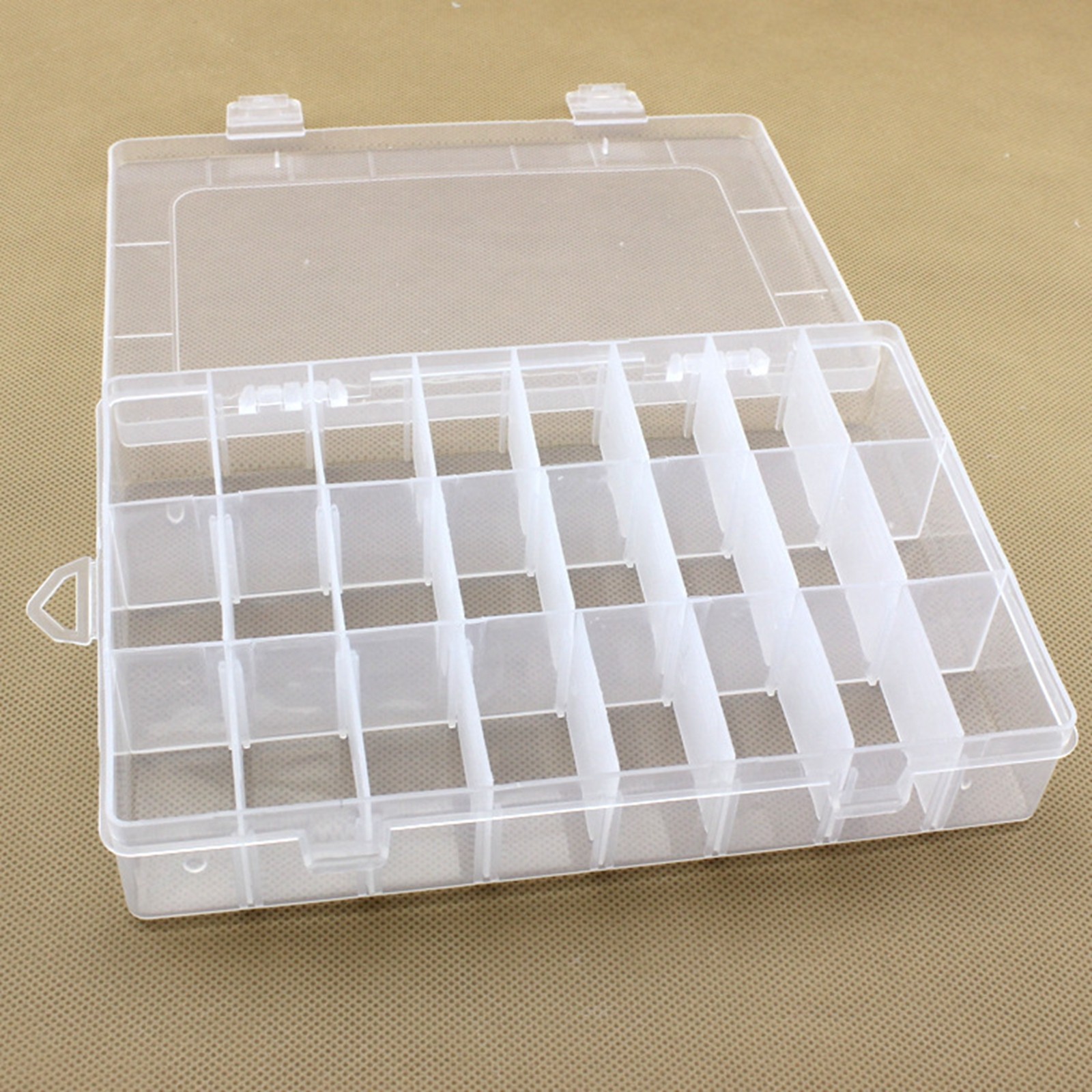 Clear Plastic Organizer Box Case 24 Grids Craft Beads Display Storage Container