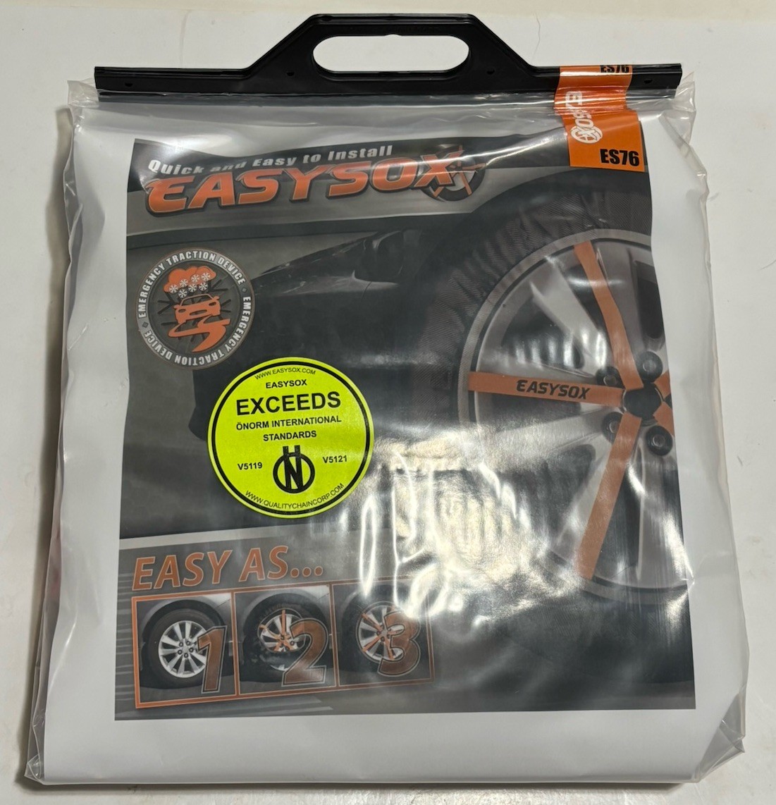 Easysox ES76 Tire Socks (pack of  2) Traction Device/ Snow Ice, Lt Truck, Car