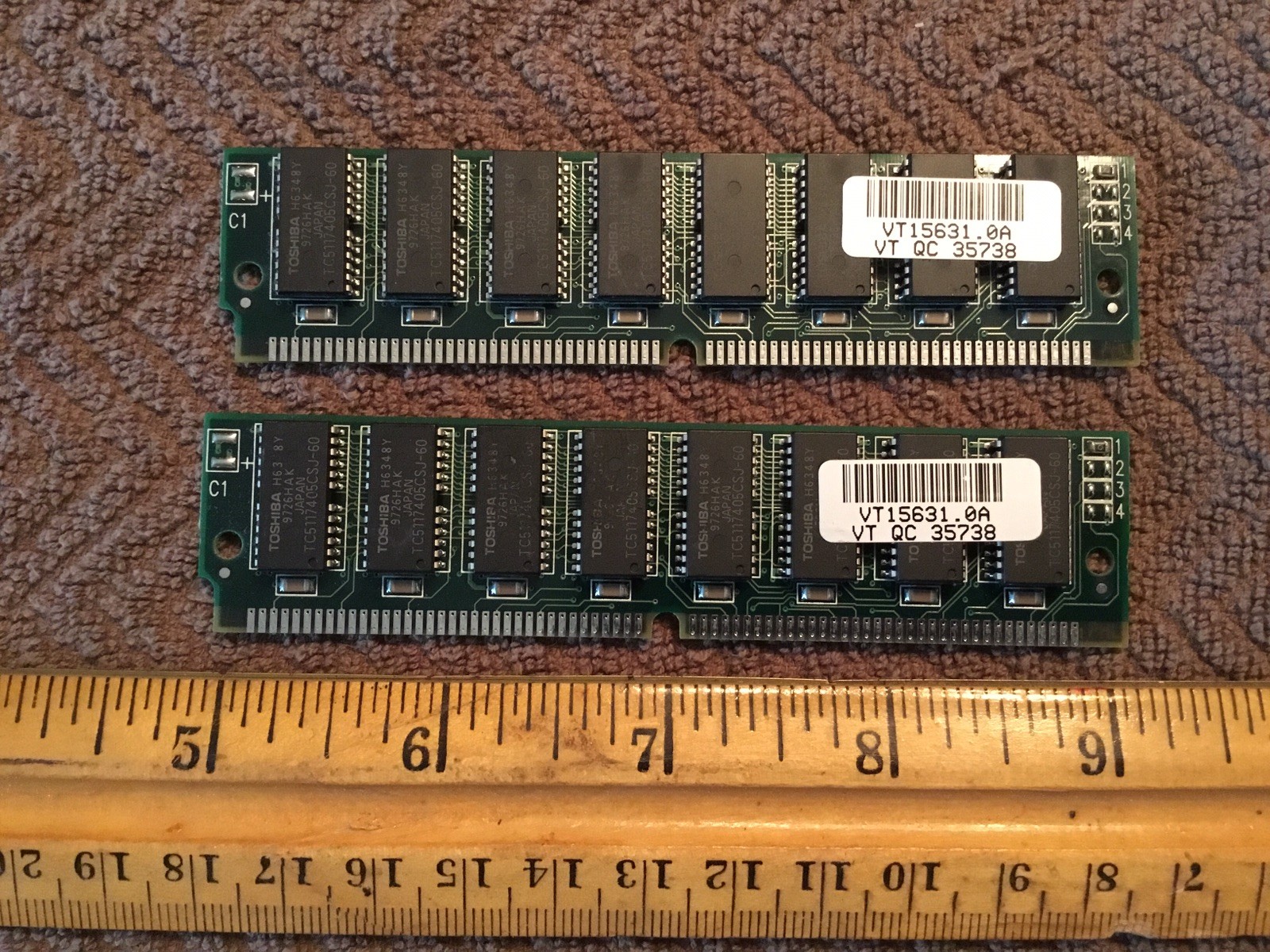 Two VISIONTEK 8503S.0 REV A  Copyright 94 MEMORY CARD 32MB Toshiba Chips