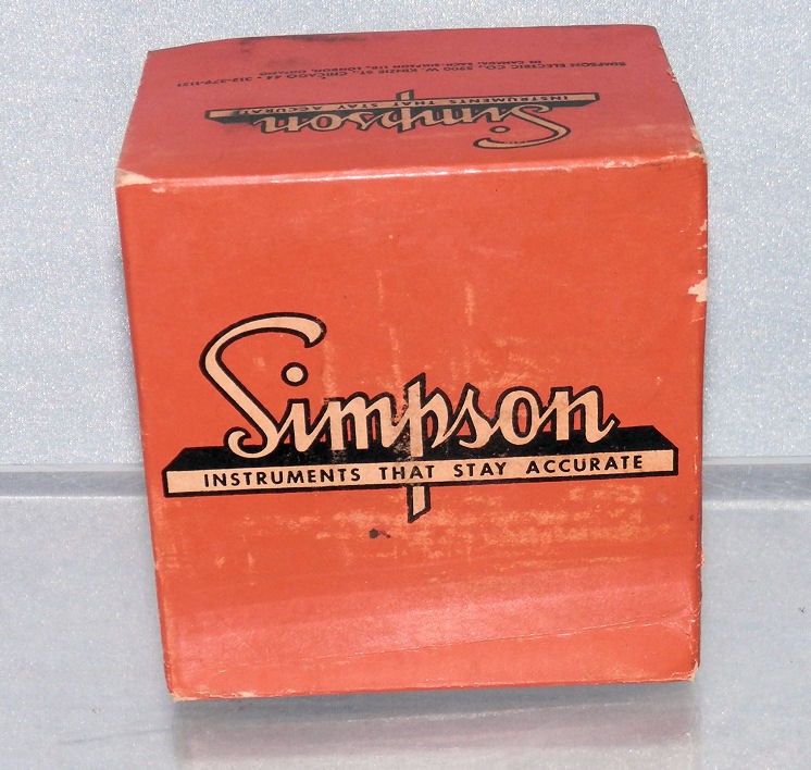 Vintage SIMPSON Meter Case, Clear Plastic, Original Box, Template on Bottom