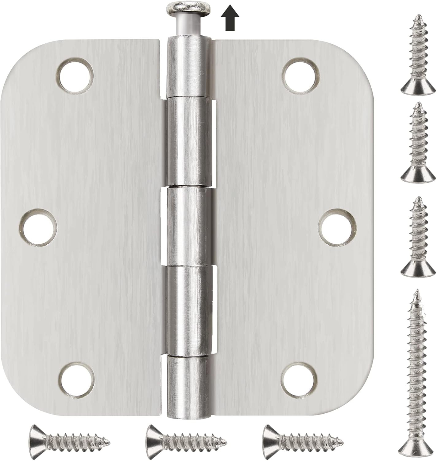 6 Pack Nickel Door Hinges Brushed Nickel 3-1/2 Interior Door Hinges Satin Nickel