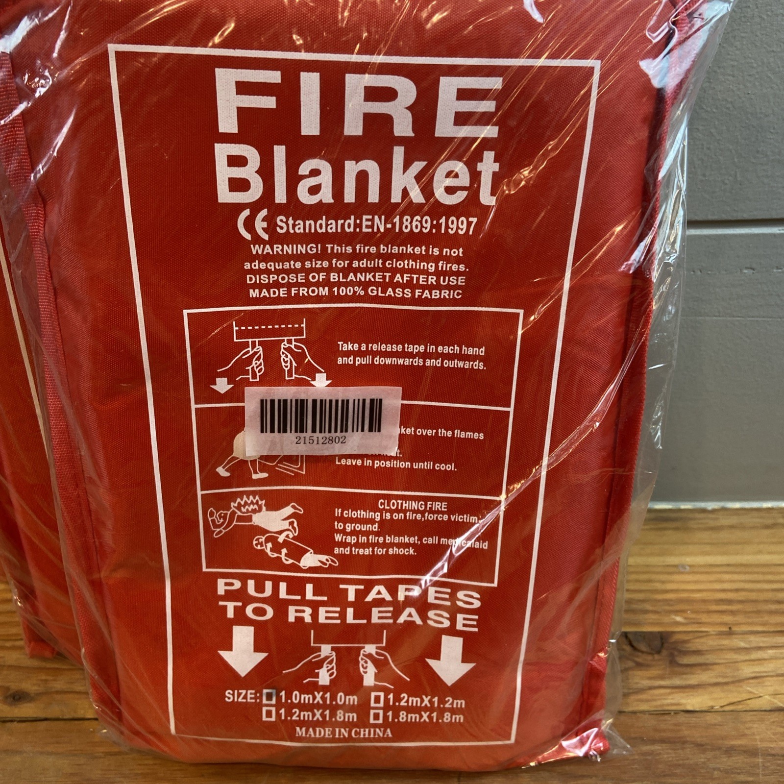 Fire Blanket Finerglass 1.0M x 1.0 M 3 Pack