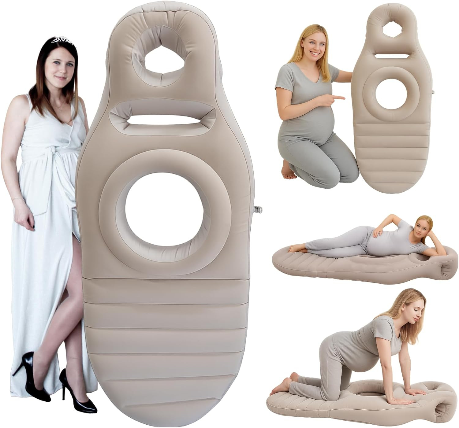 Inflatable Maternity Mattress Sleeping Pillow Lying Facedown Pad for Pregnancy