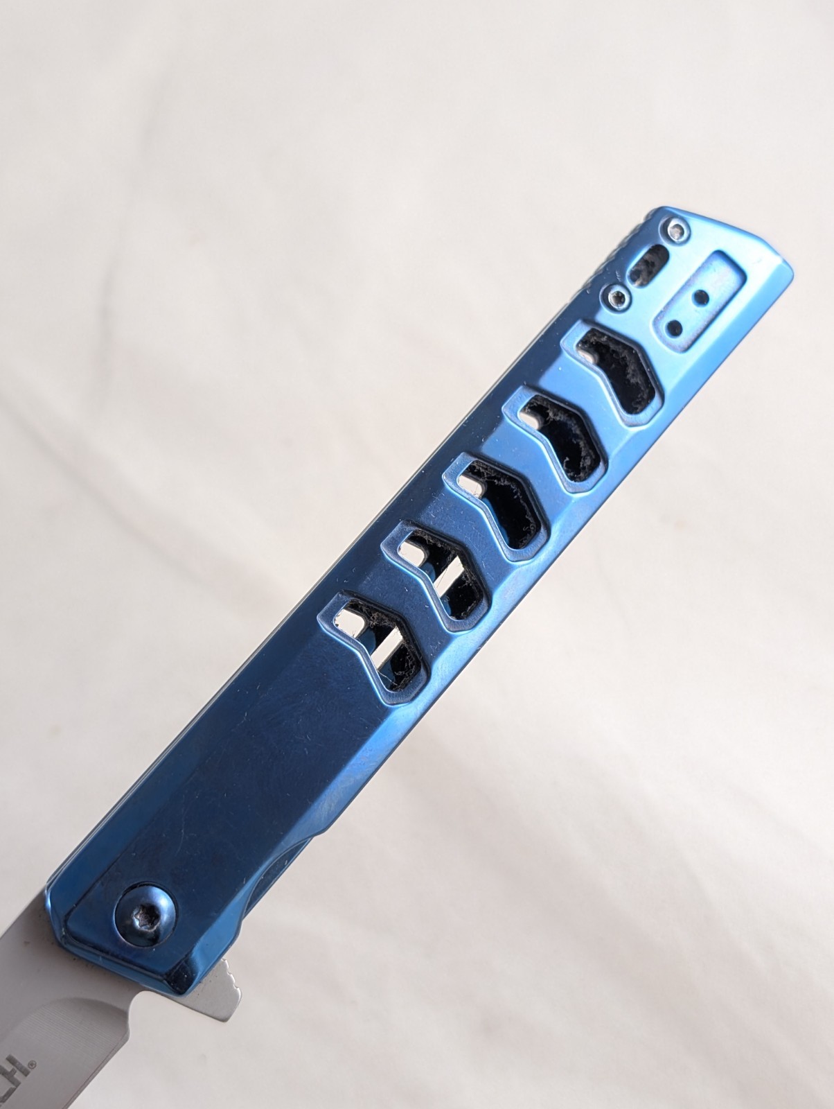 Spring Assist Folding Knife WARTECH Tanto Blade Tactical Blue