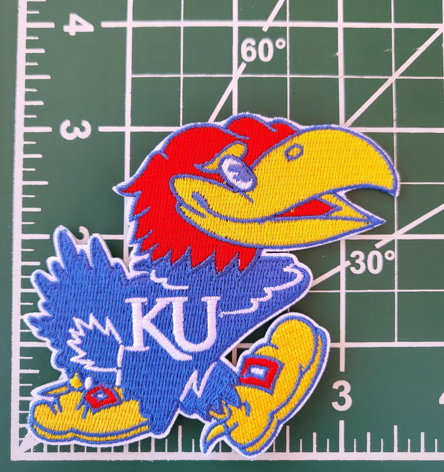 KU Jayhawks 3" Iron On Embroidered Patch ~FREE Tracking!