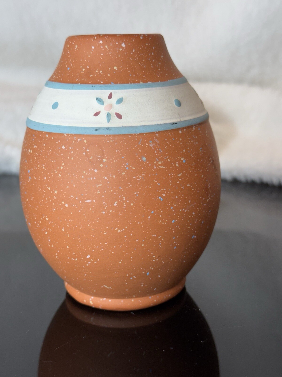 Terra Cotta Pottery Vase Peru Folk Art Latin America Peruvian Vase Etched Vtg