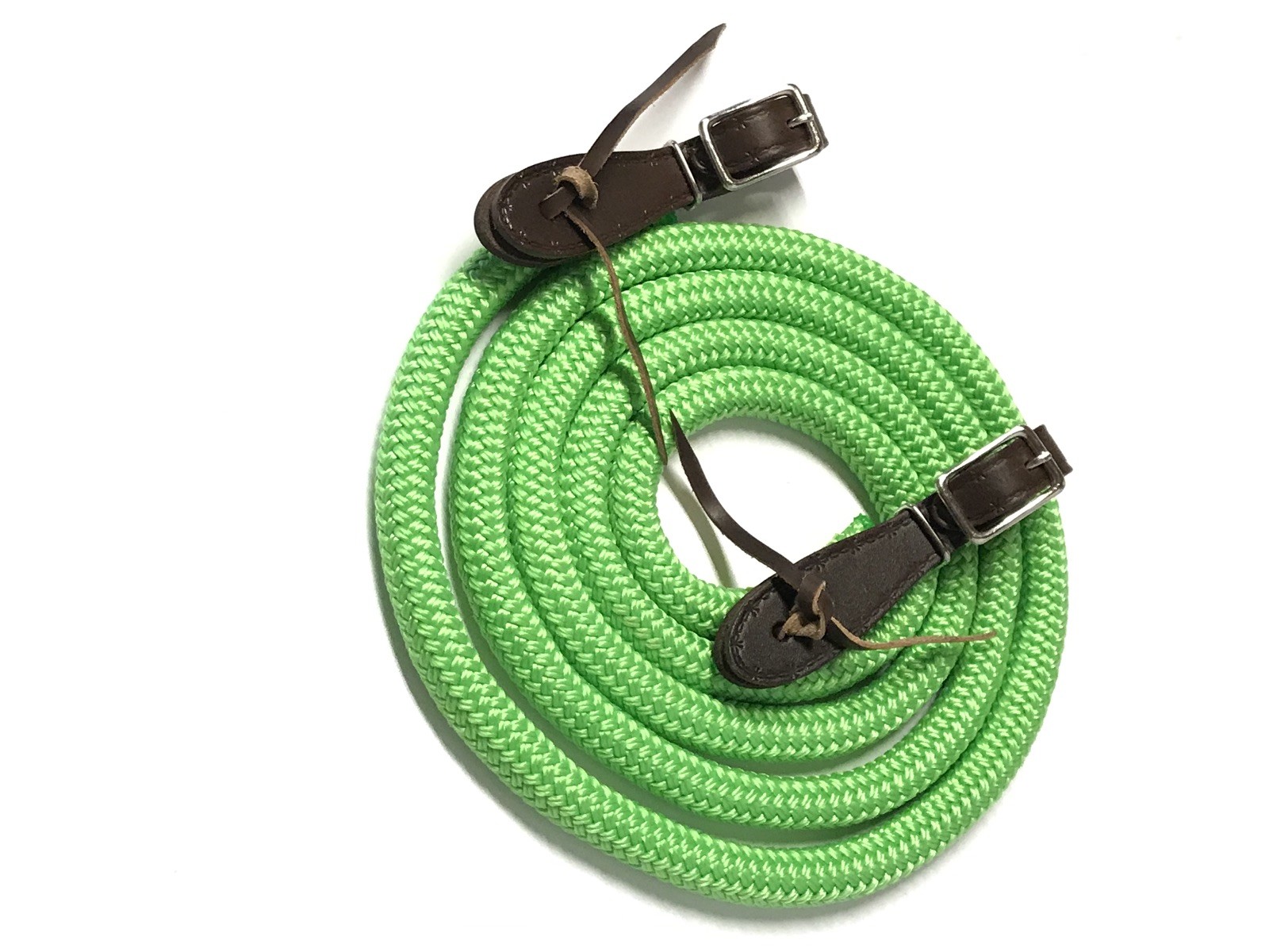 neon lime yacht rope reins brown buckle slobber strap neon lime