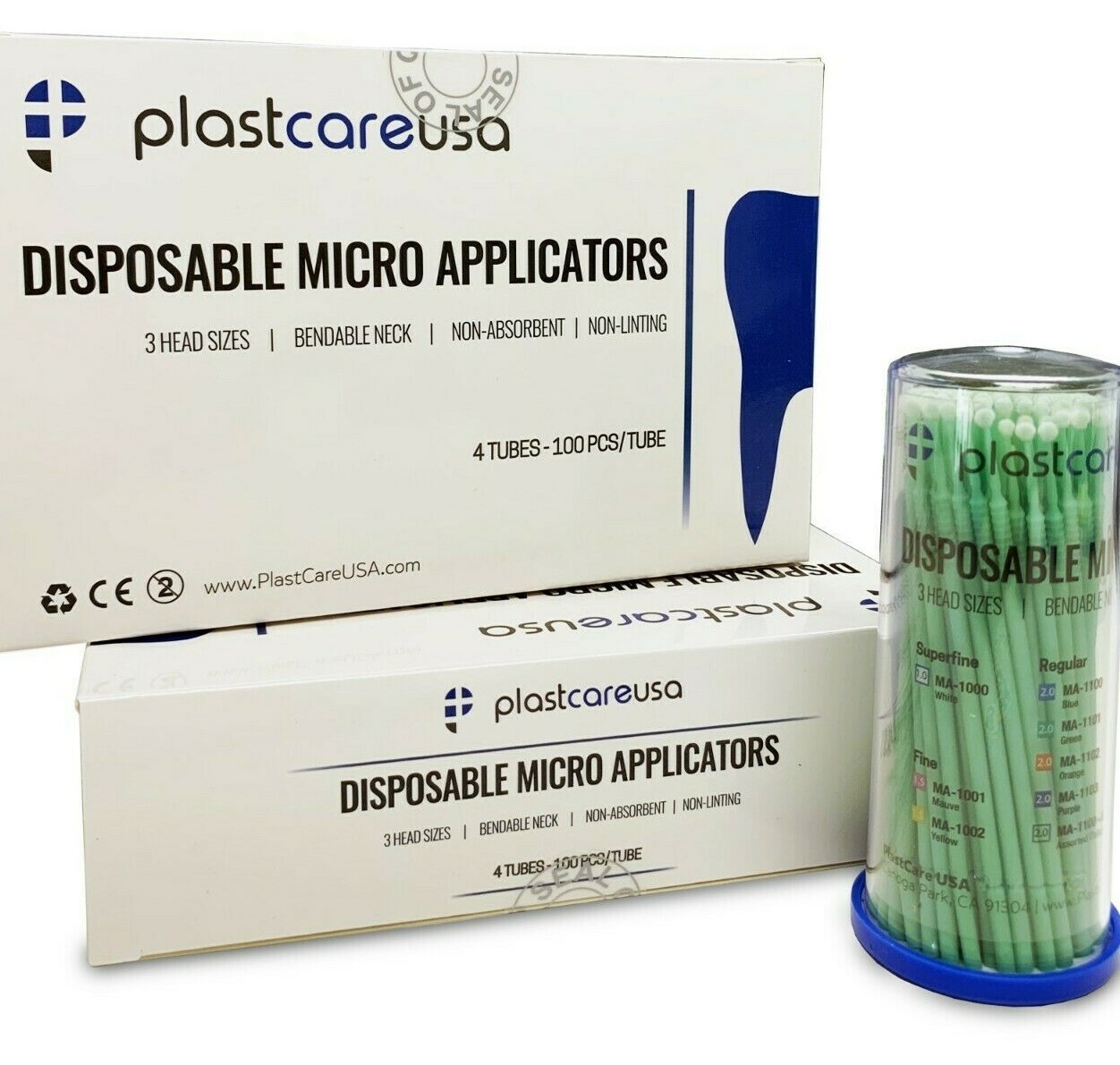 800 (8 Kegs) Green Dental Micro Applicator Brushes (Regular Tips) Disposable